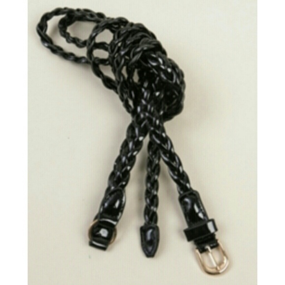 Black Double Braided Twist Belt - Picture 1 of 3